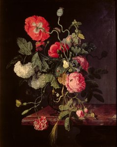 Bloemen in een glazen vaas, 1667